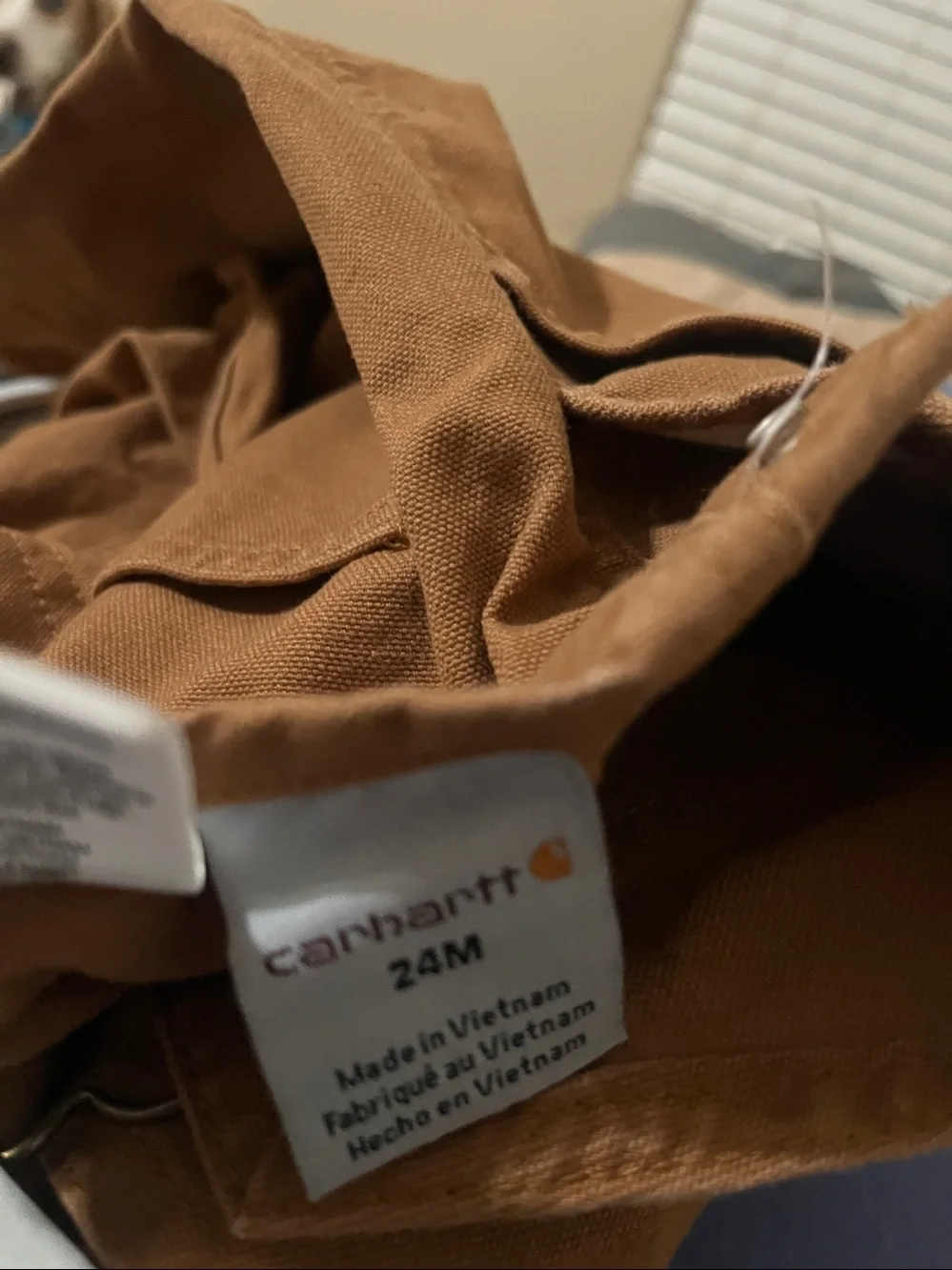 CARHARTT Kids Tan/Brown Duck Canvas Overalls Size 24 months